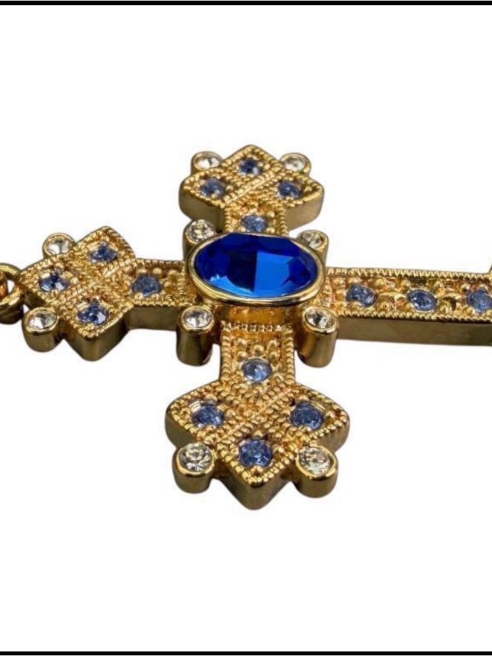 Vintage Camrose & Kross Jacqueline B. Kennedy (JBK)gold tone reproduction cross - Picture 4 of 5